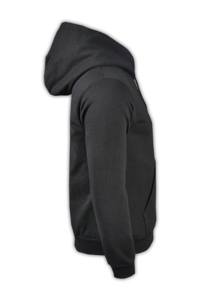 SKZ007 black 36C men's hooded sweater 88500 samples made of popular hooded sweater DIY sweater selection sweater supplier sweater price side view